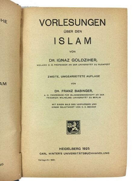 پرونده:تصویر چاپ دوم کتاب درس‌هایی دربارهٔ اسلام ۱۹۲۵م.jpg